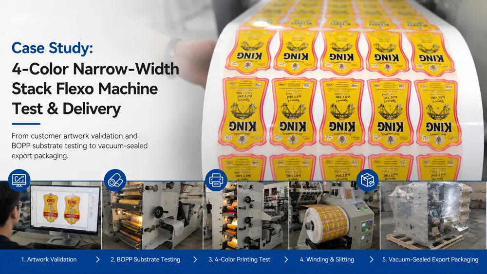 Case Study: 4-Color Label Flexo Machine Test & Delivery