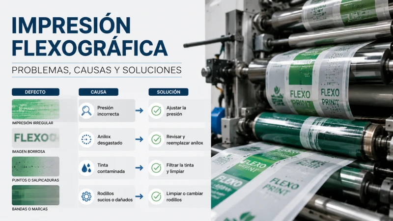 Problemas Comunes en Impresión Flexográfica: Defectos, Causas y Soluciones