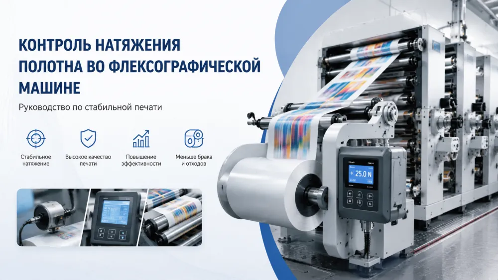 Контроль натяжения полотна во флексографической машине
